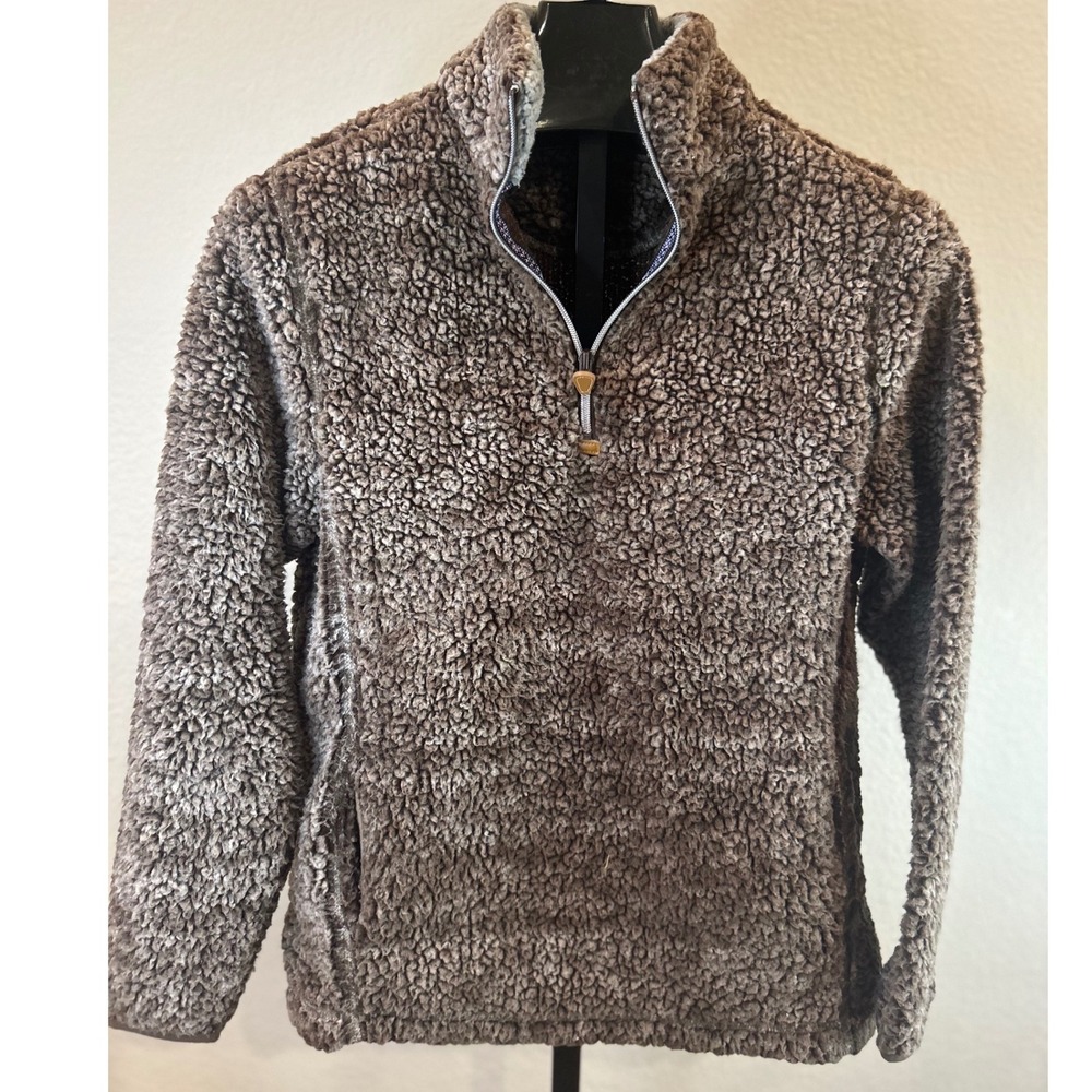 KATYDID Women's Cozy Sherpa Fleece Pullover Jacket Brown Size S